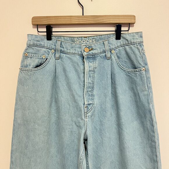 Mother SNACKS! The Pleated Fun Dip Puddle Cotton Jeans in Just a Nibble Size 28 - Picture 5 of 13
